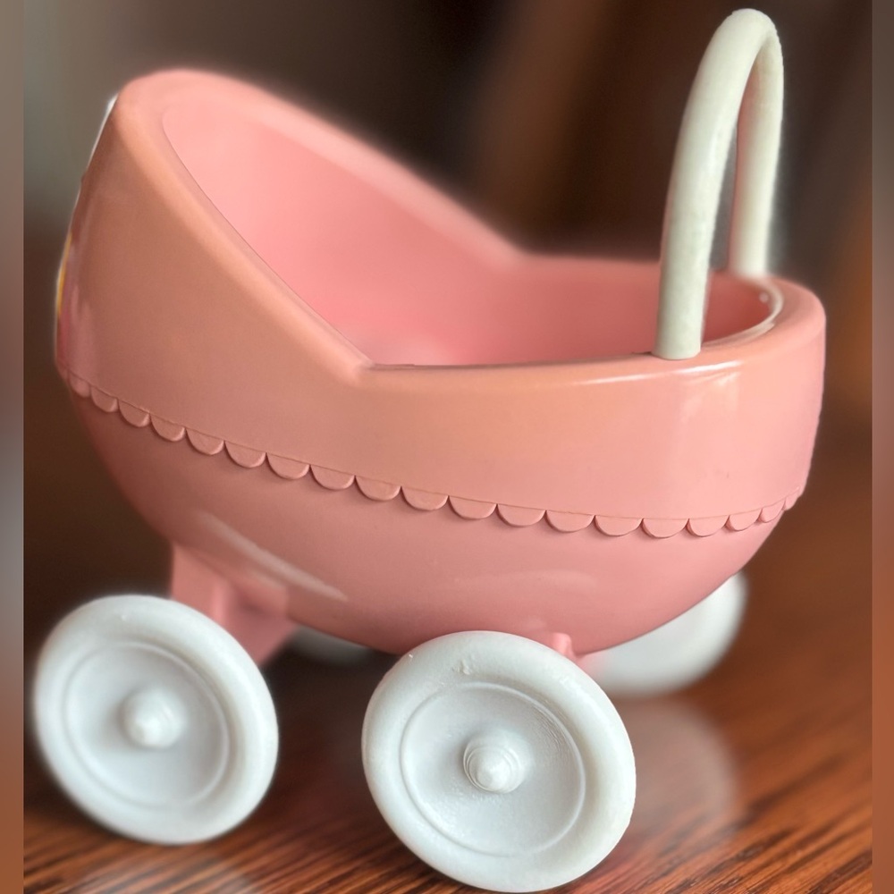 Vintage Little Tikes Pink Stroller Dollhouse Furniture -EUC